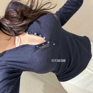 性感显身材单排扣修身 LS215柔软亲肤 T恤上衣dd 正品 韩国代购