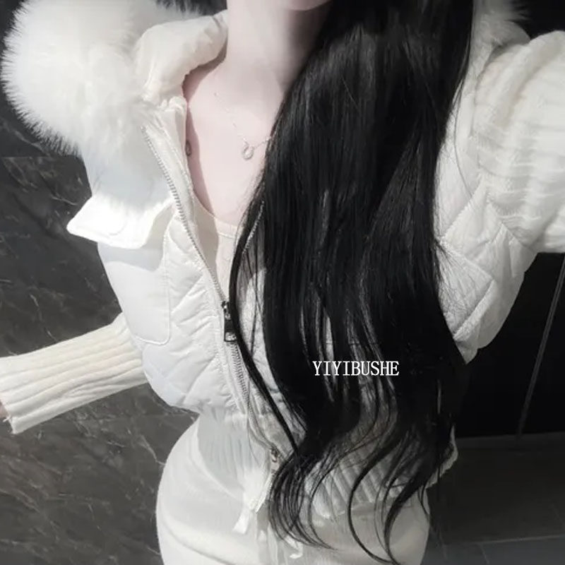 纯欲巨好看连帽修身棉服外套