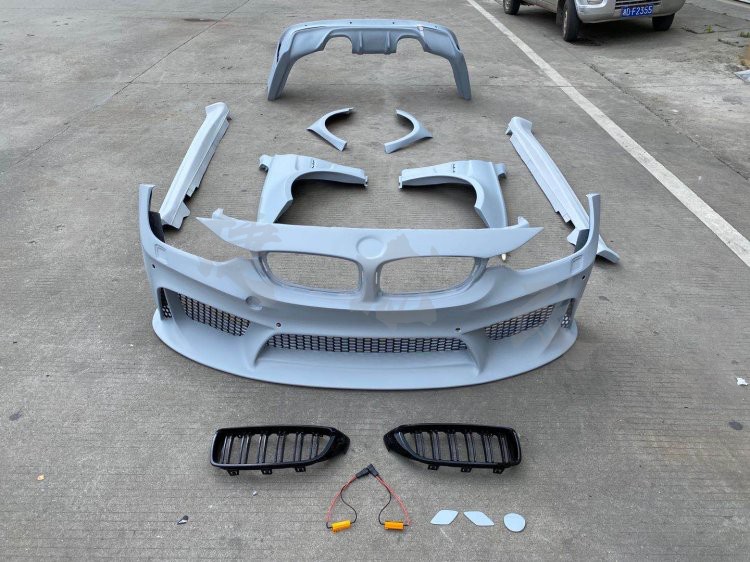 适用于宝马3系大包围F30F35 325li 3D款外观M3前后杠侧裙机盖中网