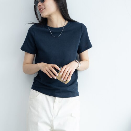 短袖简约薄款经典藏青女T恤INS