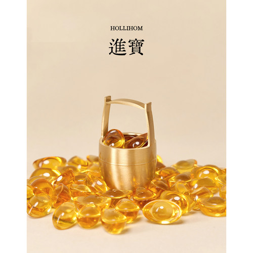 有福桶享黄铜一桶金摆件