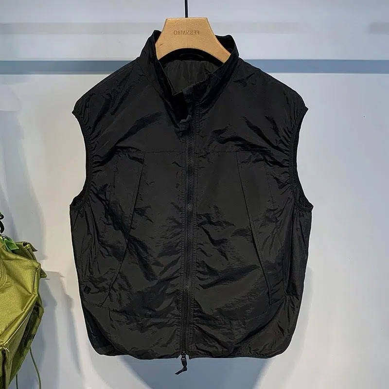 2022 LIGHT LUXURY VEST MENS SPRING AND AUTUMN NEW STYLE HIGH STREET TRENDY BRAND POCKET SLEEVELESS VEST RUFFIAN HANDSOME VEST JACKET MEN