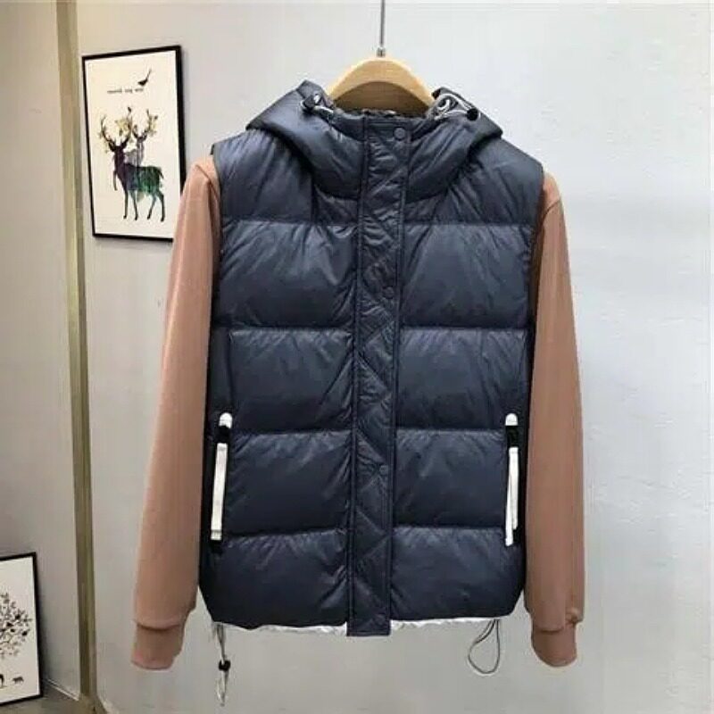 AUTUMN AND WINTER VEST MENS TREND SLIM SLEEVELESS WARM COTTON JACKET HOODED HORSE JACKET THICK SHOULDER COTTON CLOTHES YOUTH