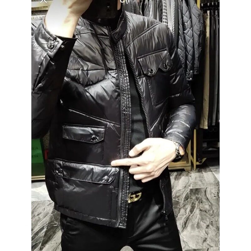 2022 AUTUMN AND WINTER MENS LIGHT AND VERSATILE STAND-UP COLLAR COTTON JACKET EUROPEAN SIMPLE AND FASHIONABLE MULTI-POCKET YOUTH SHORT JACKET