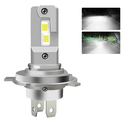 汽车LED大灯H4远近一体近黄远白双色直插原装位500W高亮12V-24V