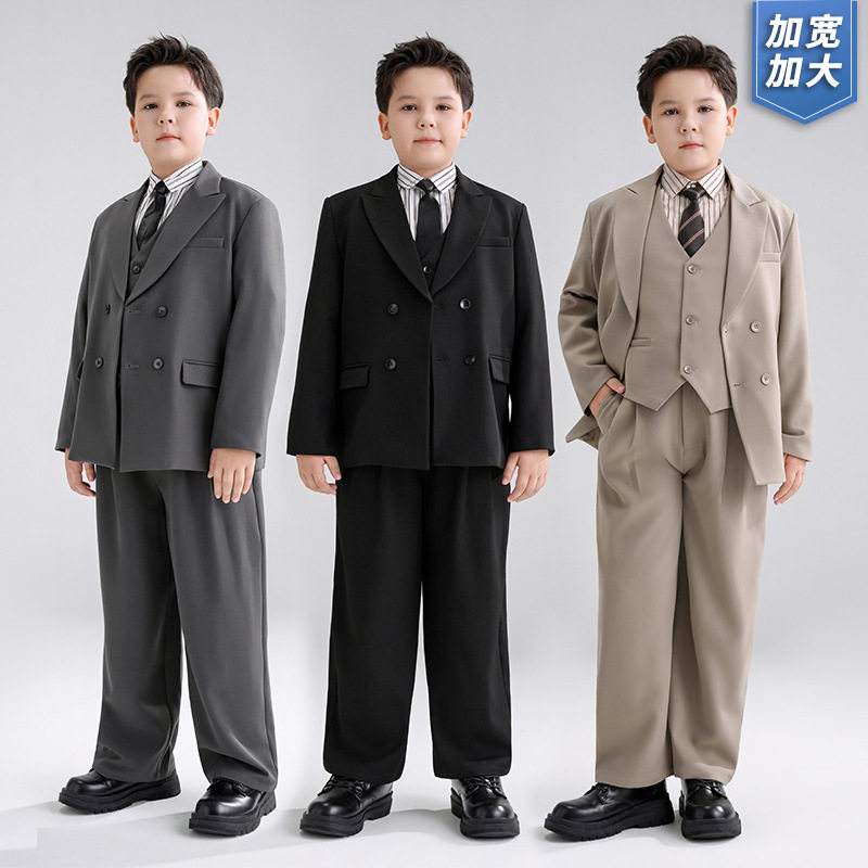 胖童西装套装男童加肥大码休闲西服帅气儿童礼服主持人钢琴演出服
