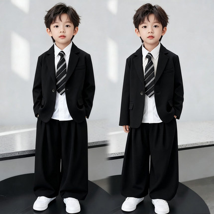 儿童西装套装英伦帅气花童男童礼服休闲西服生日钢琴主持人演出服