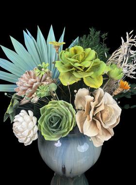 油画系列绿色清新套装干花永生花