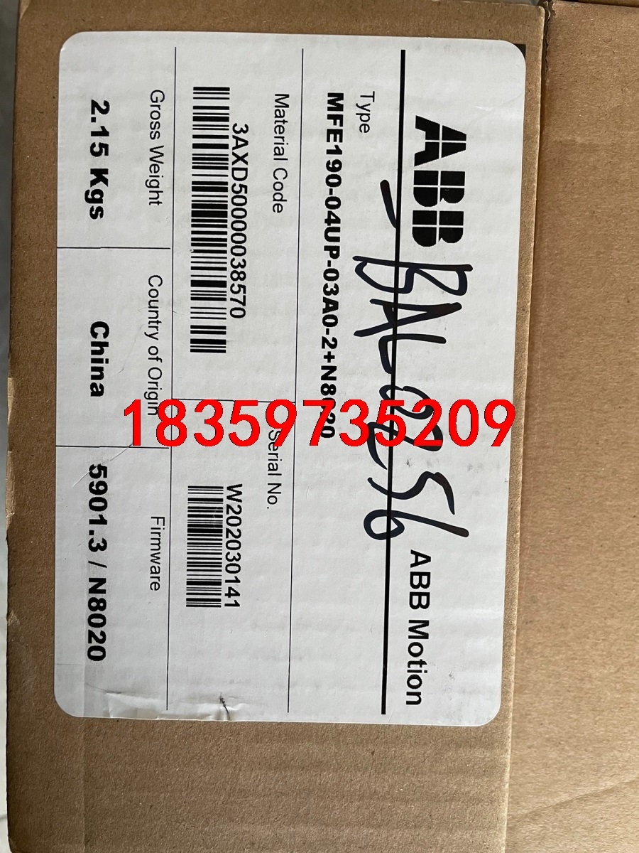 ABB驱动器 MFE190-04UP-03A0-2+N802议价