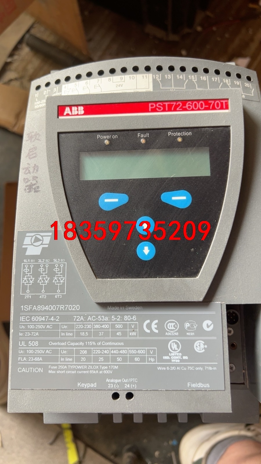 ABB软启动 PST72-600-70T 1SFA89400议价