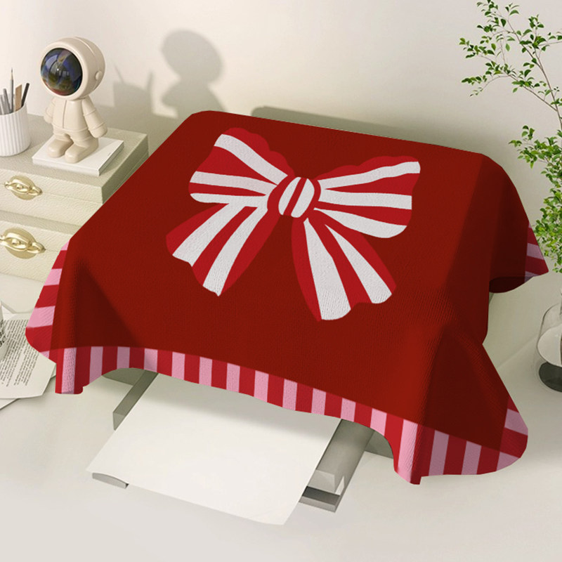 粉红色蝴蝶结百搭方形打印机盖布投影仪茶吧微波炉烤箱多用盖巾,居家布艺,万能盖巾,淘宝优惠券,粉丝福利购,淘宝优惠卷