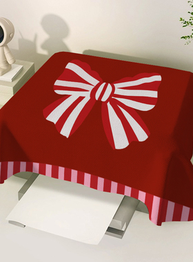 粉红色蝴蝶结百搭方形打印机盖布投影仪茶吧微波炉烤箱多用盖巾