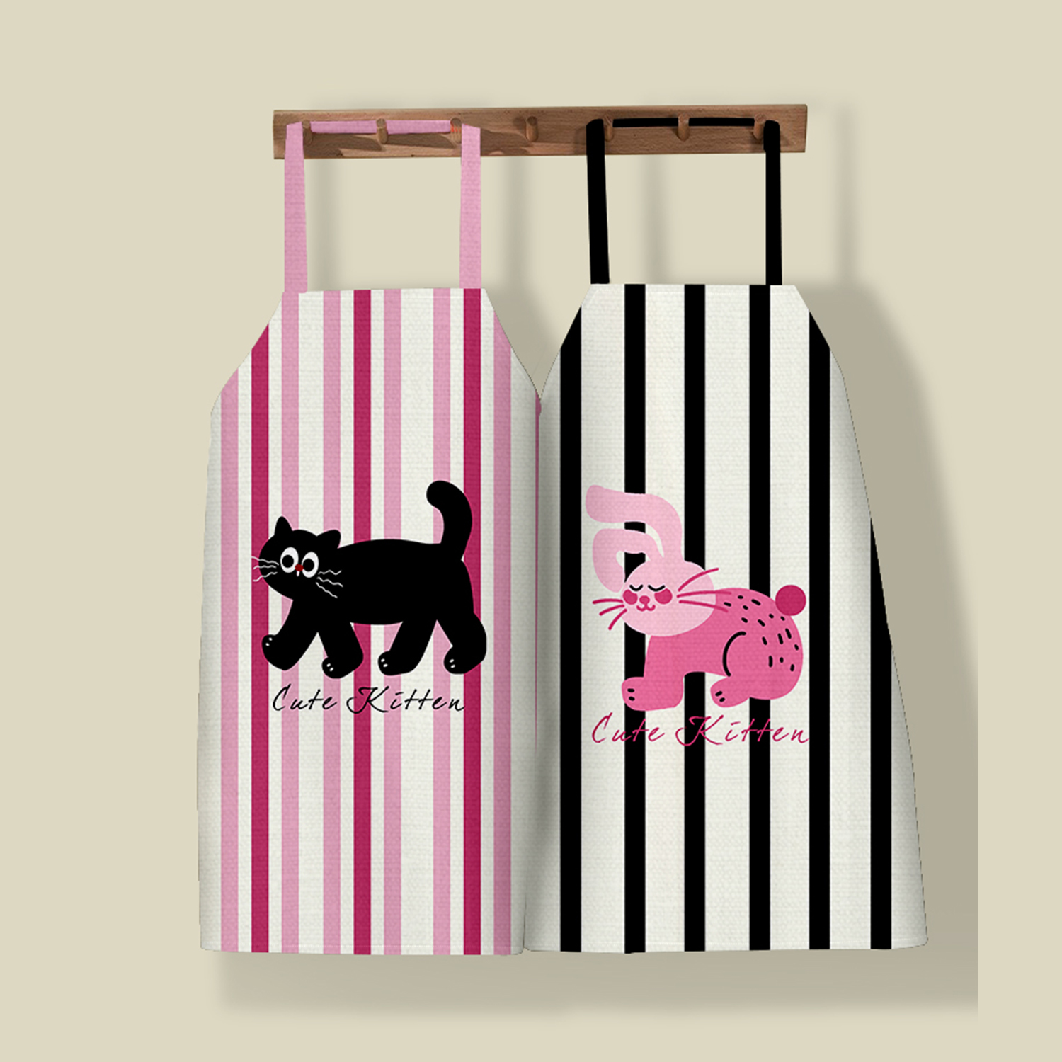 卡通动物围裙罩衣餐饮工作服