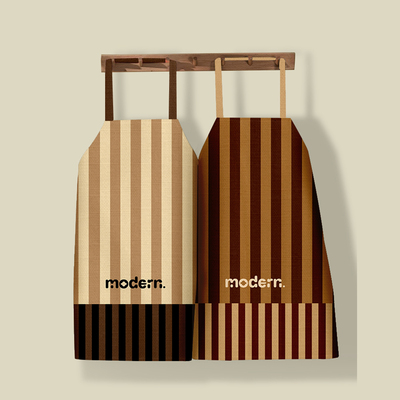 简约条纹围裙做饭专用挂脖围腰