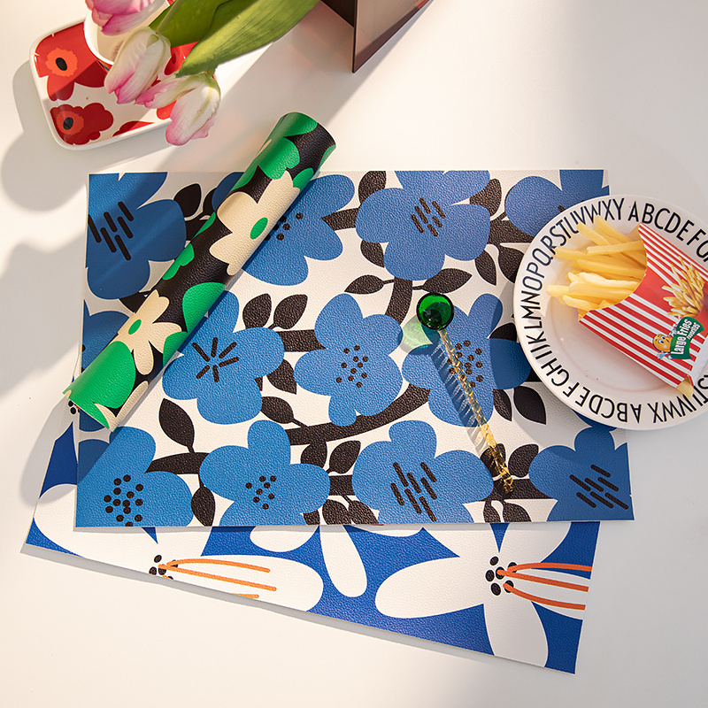 ins北欧免洗餐垫克莱因蓝碗盘垫