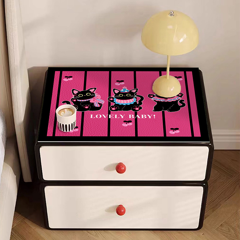 猫咪床头柜防水防油免洗皮革垫