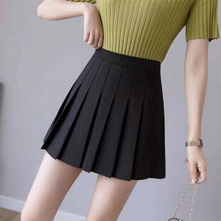 student covering short solid color skirt hip Pleated