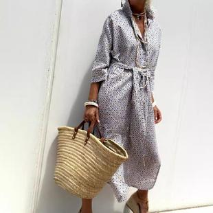sleeve Womens half striped dress both shirt sides slits
