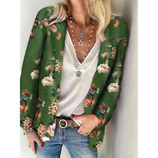 pullover Coat cardigan floral sweater loose