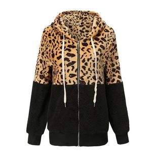 Leopard Jacket Womens Print Sweater Thickened Flannel