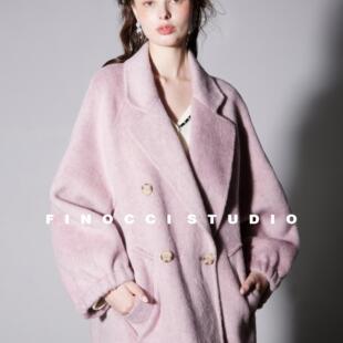 小个子短款 桑蚕丝羊毛兔毛抗起球灯笼立裁袖 高级大衣 秋季 FINOCCI