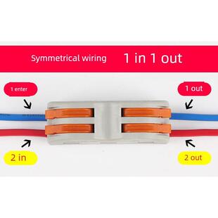 热销2孔进2孔出2孔连接器端子座箱排柱线连接器平行线Spl 硬 2软