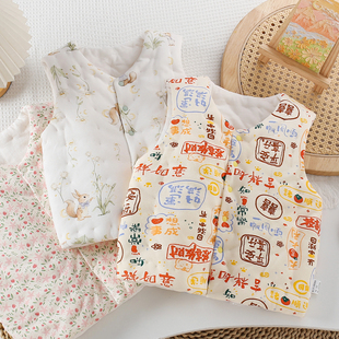 宝宝手工纯棉花马甲婴儿加厚背心儿童秋冬季 坎肩男女孩保暖马夹