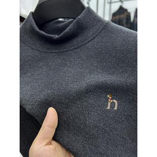 奥特莱斯撤柜 | 男士双面真德绒打底衫秋冬半高领长袖T恤裸感无痕