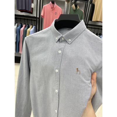 【奥特莱斯撤柜】男士长袖衬衫秋冬季新款纯棉纯色商务休闲衬衣男