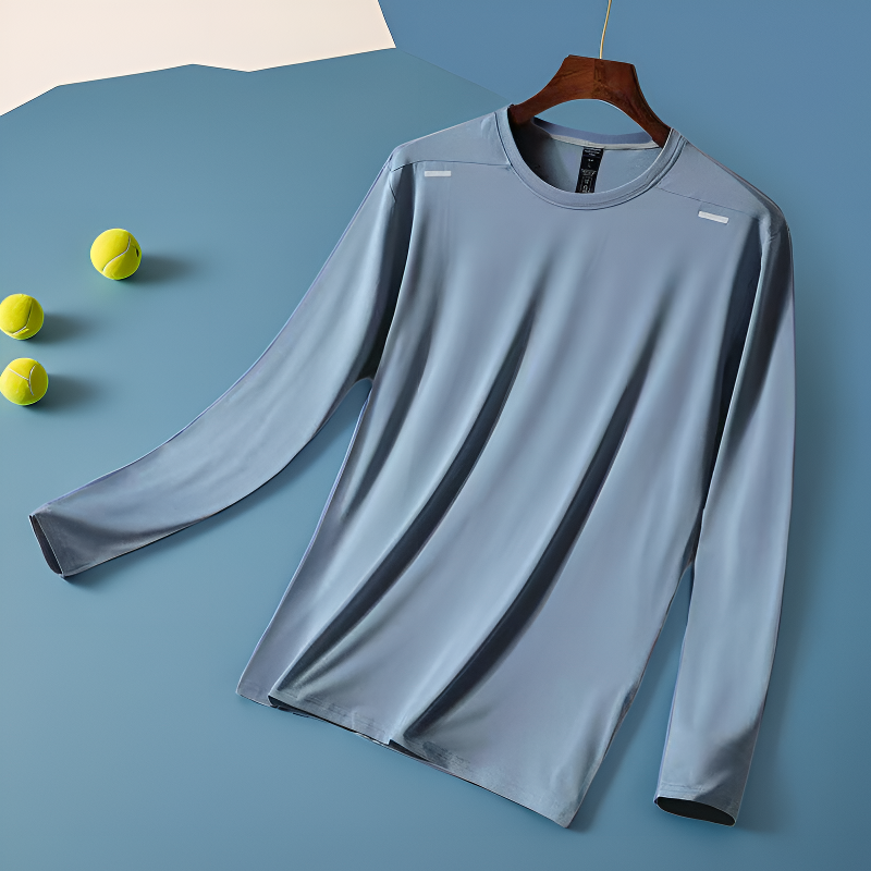 新款纳达尔长袖速干圆领男女款白色网球服健身跑步训练服T恤定制