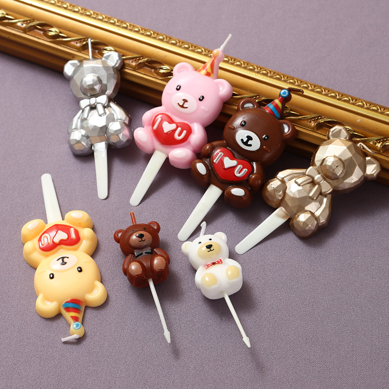 生日蛋糕装饰韩版可爱小蜡烛插件太阳花派对笑脸复古帽子小熊蜡烛