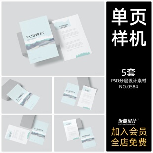 DM单页宣传页智能文创贴图海报样机模板PSD分层设计素材