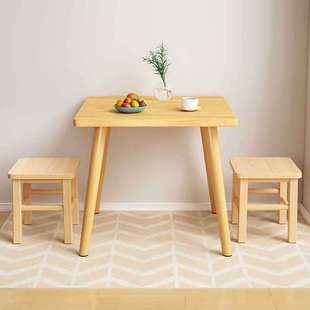 小桌子餐桌家用小户型简易吃饭方桌户外便携式 简约客厅实木矮桌