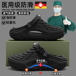 医护手术室防滑拖鞋男款2026新款室内家居eva防臭可外穿洞洞鞋男