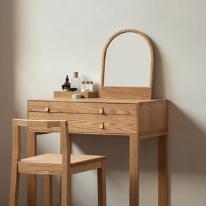 木墨梳妆台带镜子小户型多功能