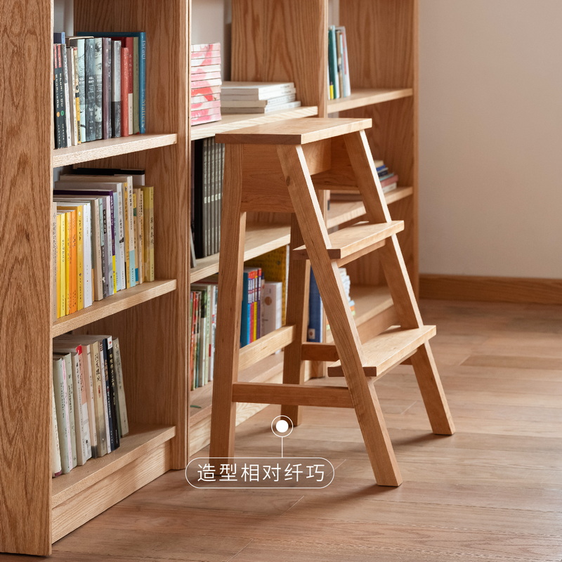 MUMO木墨 登高梯凳 实木家用多功能植物架爬梯子原木便捷踏板楼梯