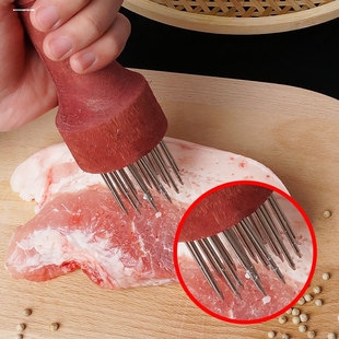 松肉针细家用扣肉插扎肉神器肉皮扎孔器炸牛排工具304不锈钢