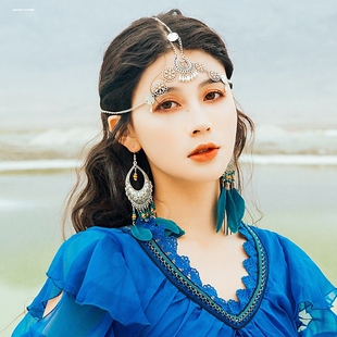 仙剑三紫萱同款头饰异域风流苏额头链复古眉心坠古风汉服额饰