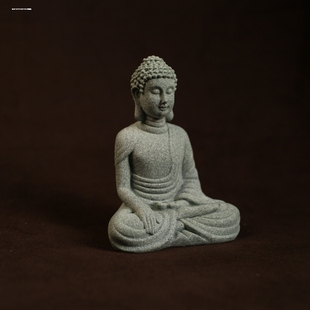 桌面中式北魏佛佛像佛微景观鱼缸造景假山桌面摆件茶宠香道装饰