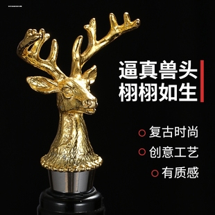 红酒塞密封保鲜葡萄酒瓶塞欧式家用鹿头酒瓶盖创意动物酒具塞摆件
