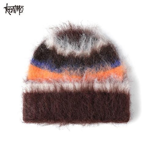 肯默秋冬保暖拼色毛绒针织帽