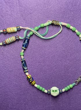 原创设计手工串珠纯银点缀项链女小众高级感锁骨链可加长