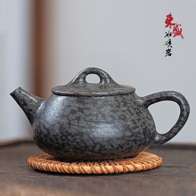 东盛冰碛岩石壶非遗雕刻景舟石瓢壶天然养生纯手工泡茶壶复古壶