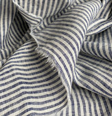 出口订单剩余 亚麻水洗色织蓝白条纹面料2.8m宽幅布 经典 配色