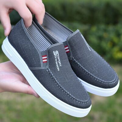 新款老北京布鞋男款耐磨健步鞋中老年休闲男士工作男鞋懒人鞋板鞋