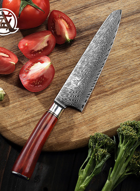 三本盛日本进口厨刀菜刀大马士革切片刀日式寿司刀VG10牛刀锻打刀