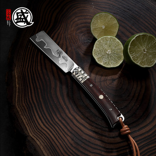 三本盛日本进口折叠刀水果刀粉末钢大马士革钢折刀户外小刀剃刀