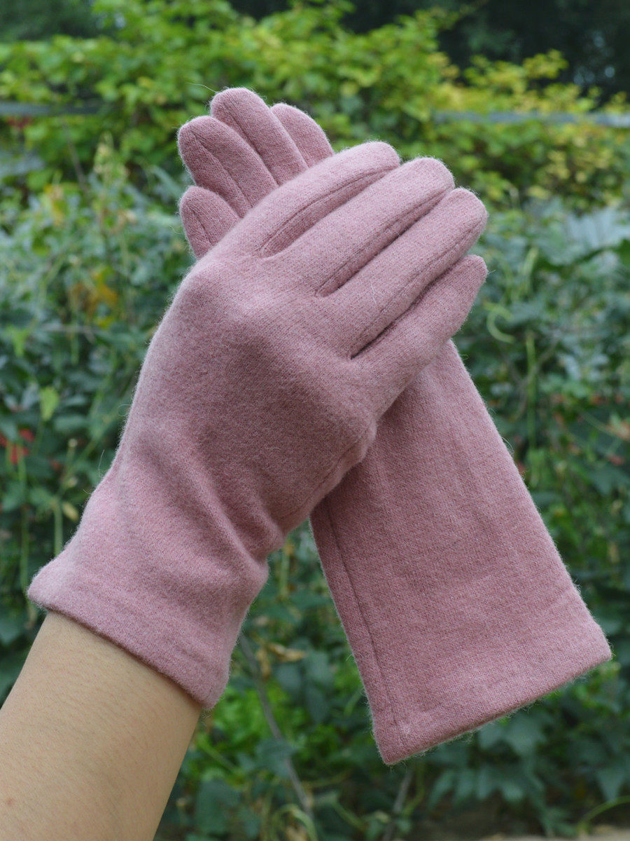 GLOVES WOMENS WOOL GLOVES SPRING AND AUTUMN SINGLE LAYER THIN AUTUMN AND WINTER CASUAL WARM TOUCH SCREEN FINGER SOLID COLOR WOMENS SHORT