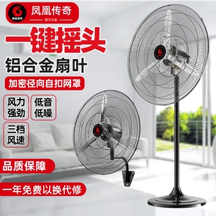 凤凰传奇工业风扇220V摇头商用强风扇壁扇大风量工厂开达风力电