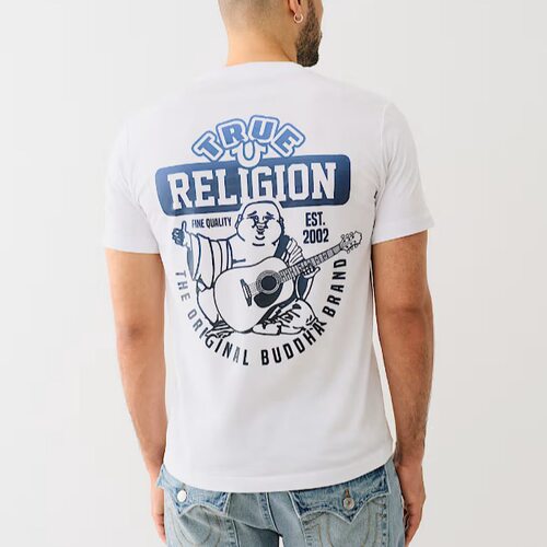 长期有夏季小众设计感TRUE RELIGION印花T恤男港风百搭潮流短袖时